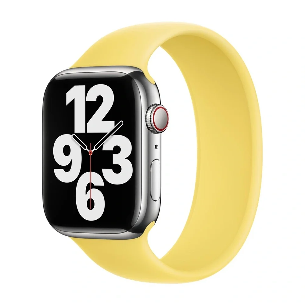 NEW Genuine OEM Apple Smartwatch Silicone Solo Loop Lemon Zest 45mm Size 4